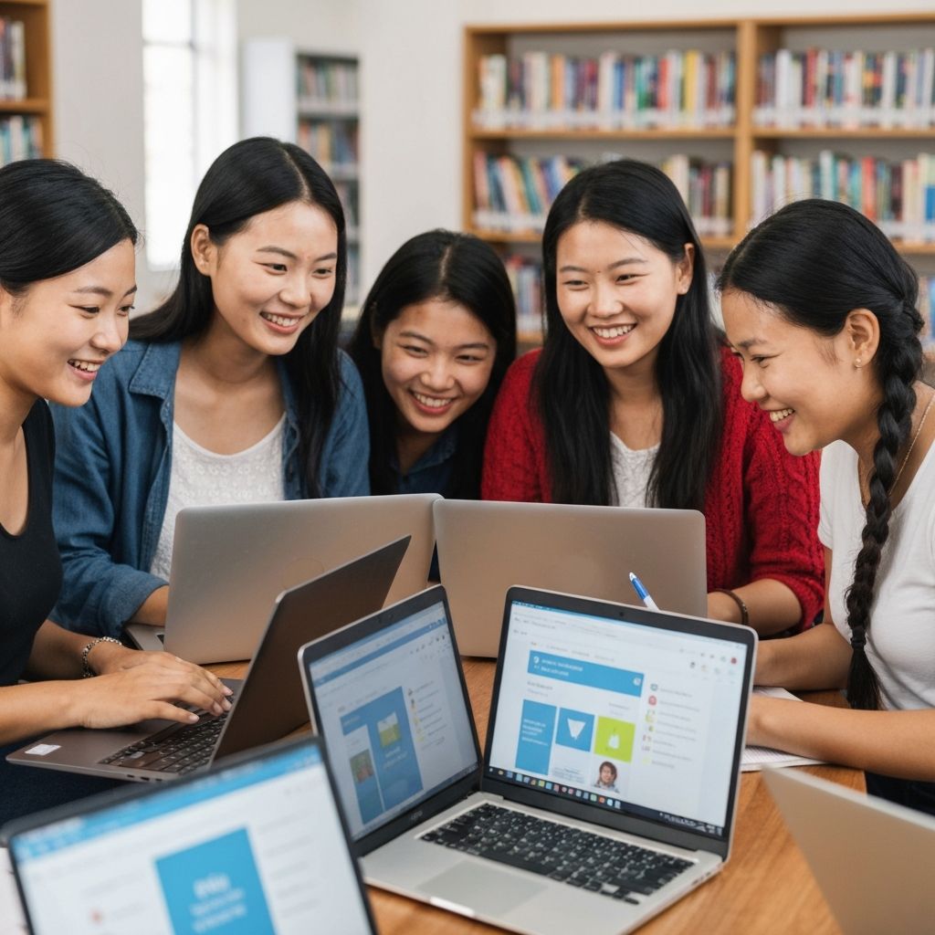 Students learning online